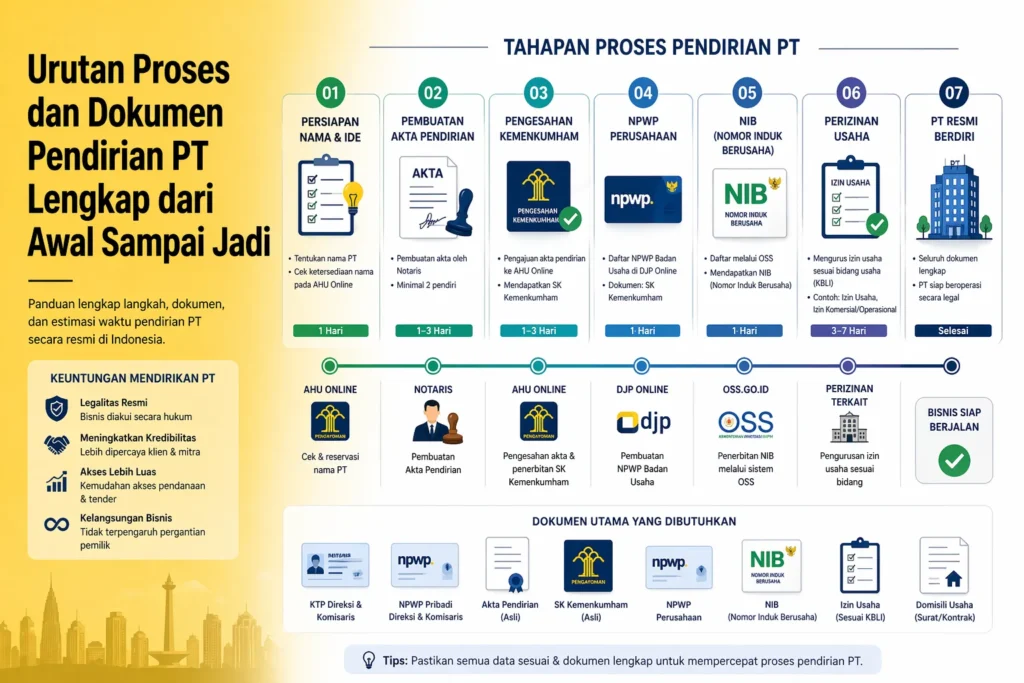 urutan proses pendirian PT lengkap