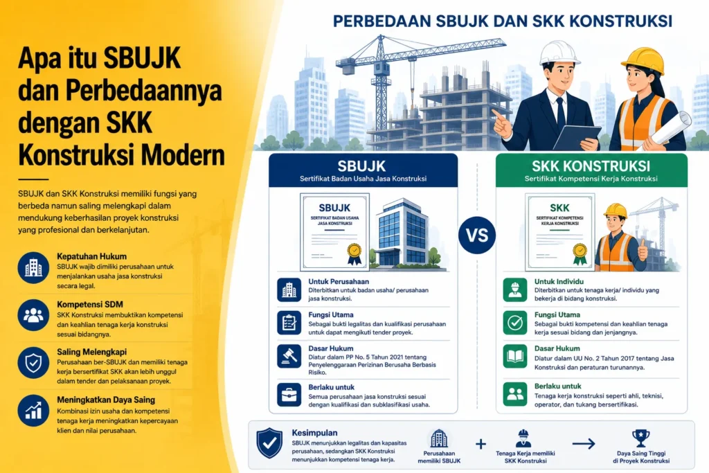 Apa itu SBUJK dan perbedaannya dengan SKK konstruksi