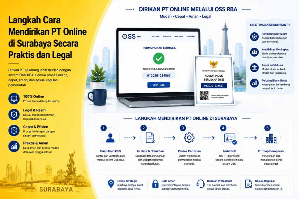 Langkah Cara Mendirikan PT Online di Surabaya melalui OSS RBA