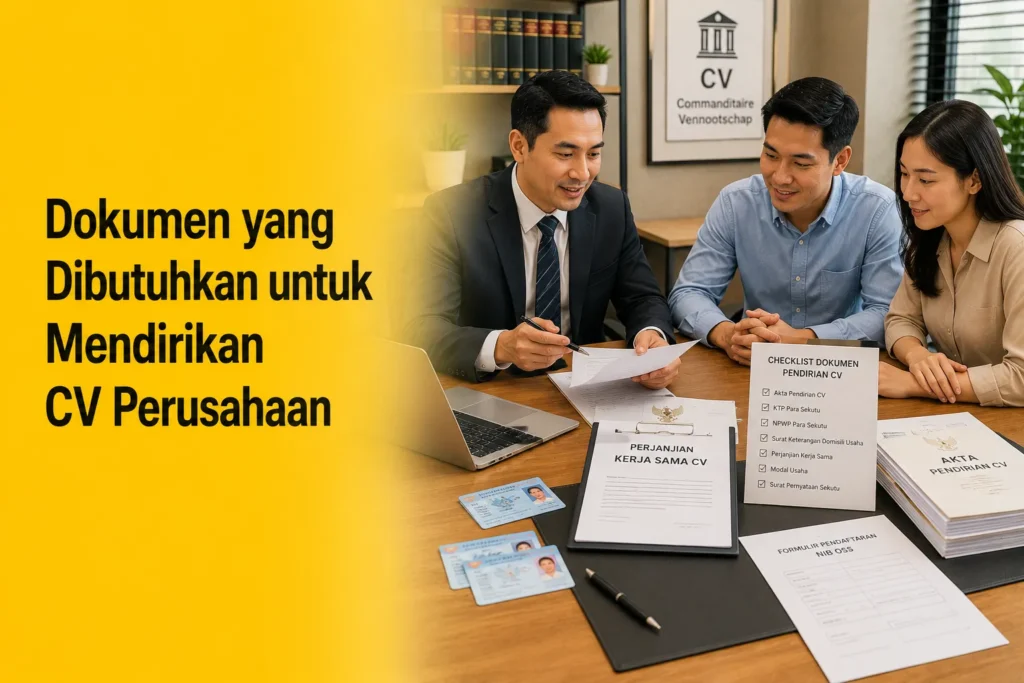 Dokumen yang dibutuhkan untuk mendirikan CV perusahaan